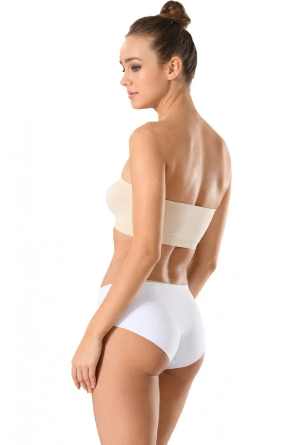 Chilot damă fără cusături , cu margine de silicon moale, tip slip, culoare alb - 3