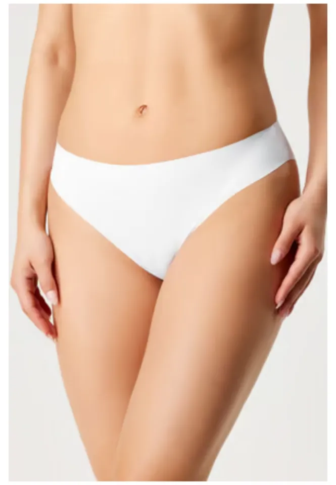 Chilot damă fără cusături , cu margine moale, tip slip, culoare alb