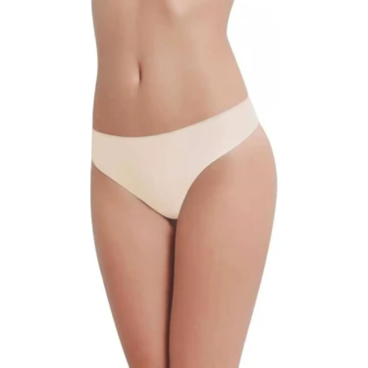 Chilot damă fără cusături , cu margine moale, tip slip, culoare bej - 1