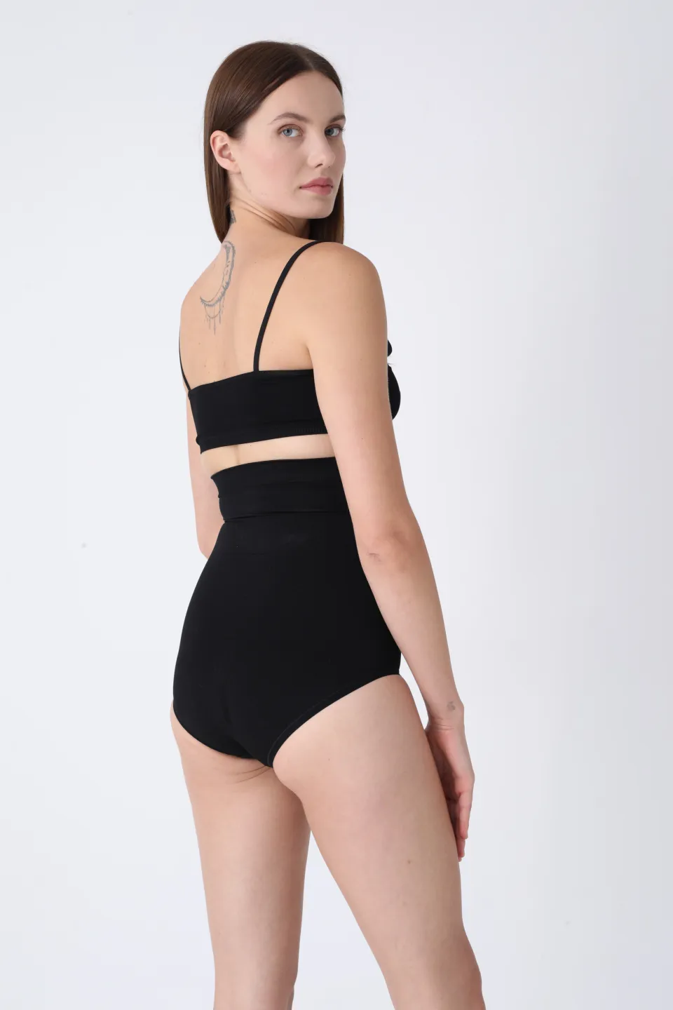 Chilot modelator clasic cu talie înaltă – negru - 5