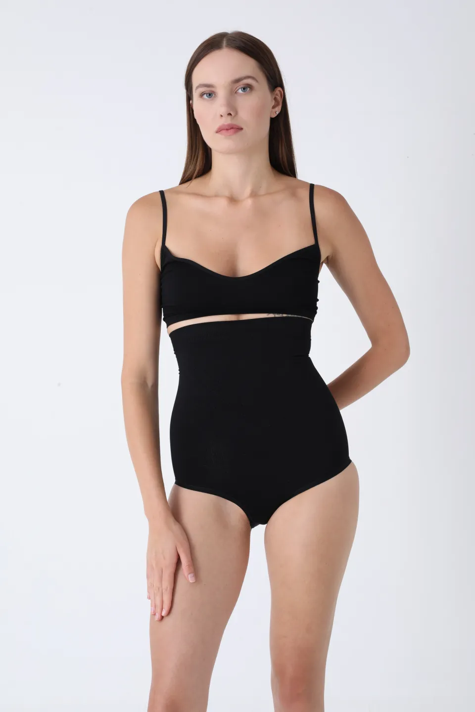 Chilot modelator clasic cu talie înaltă – negru - 4