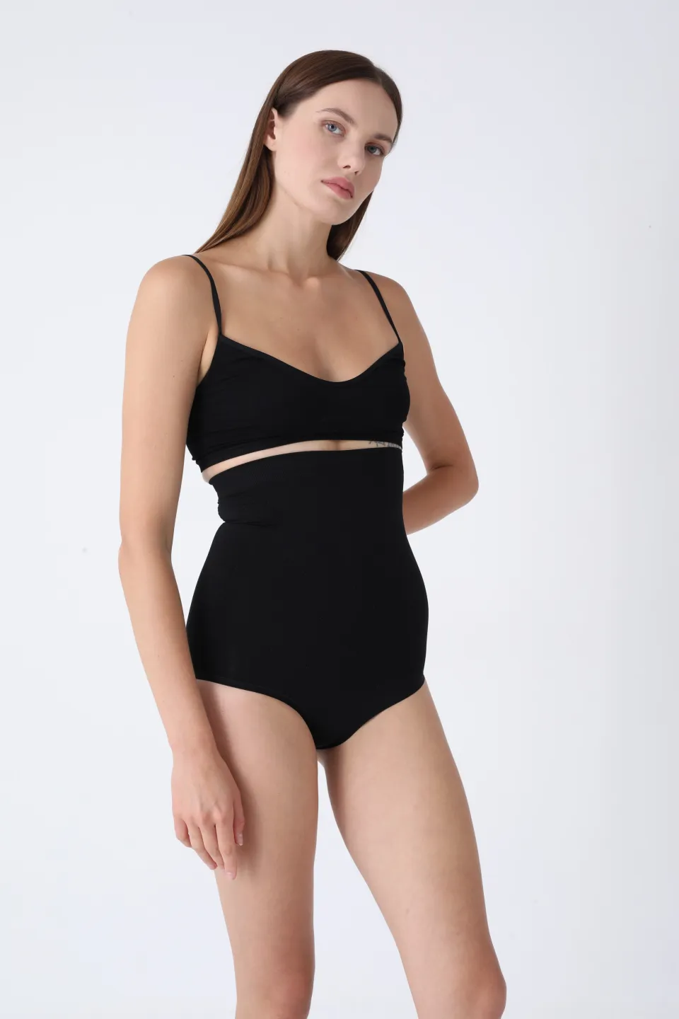 Chilot modelator clasic cu talie înaltă – negru - 3