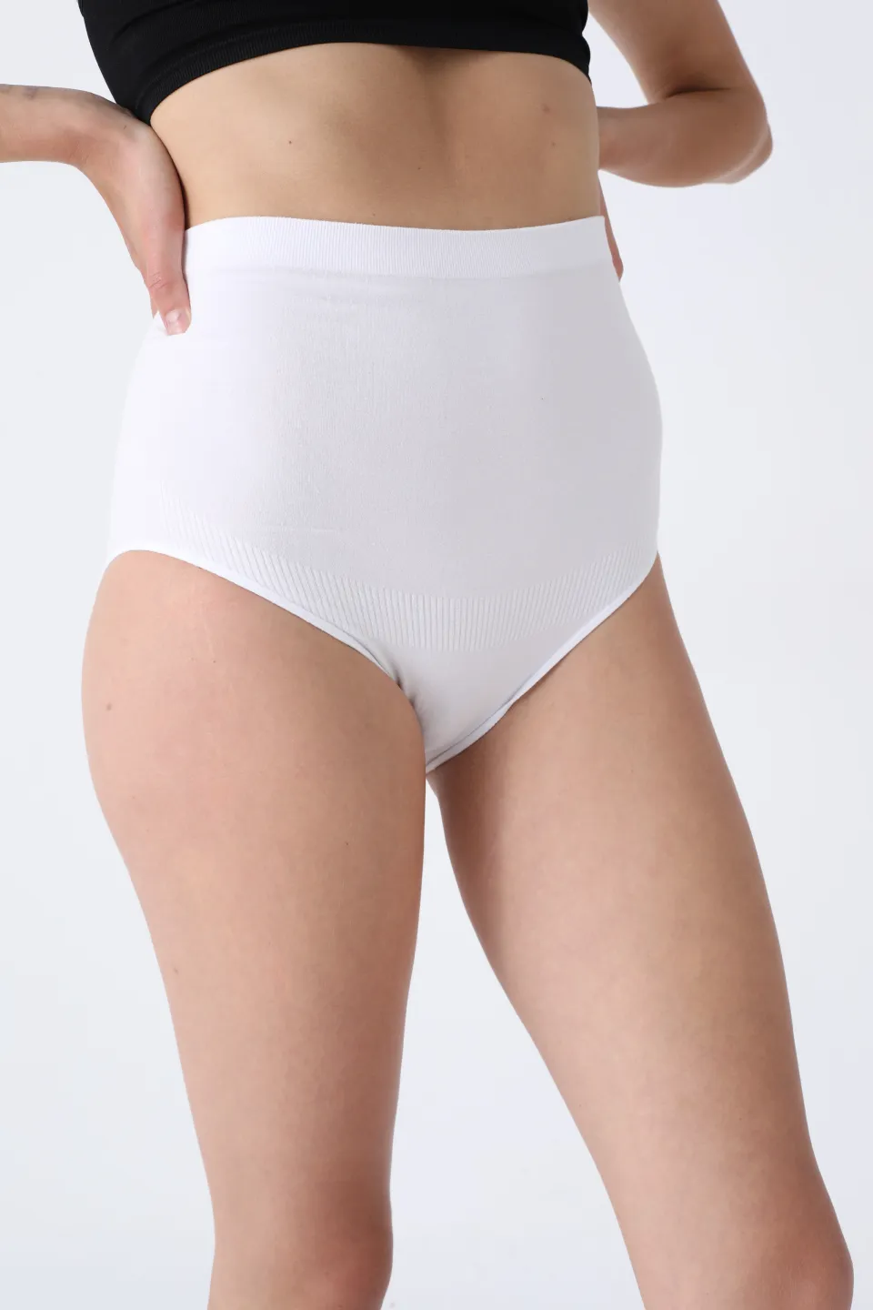 Chilot modelator damă cu talie înaltă – alb, push-up și bandă anti-alunecare - 2