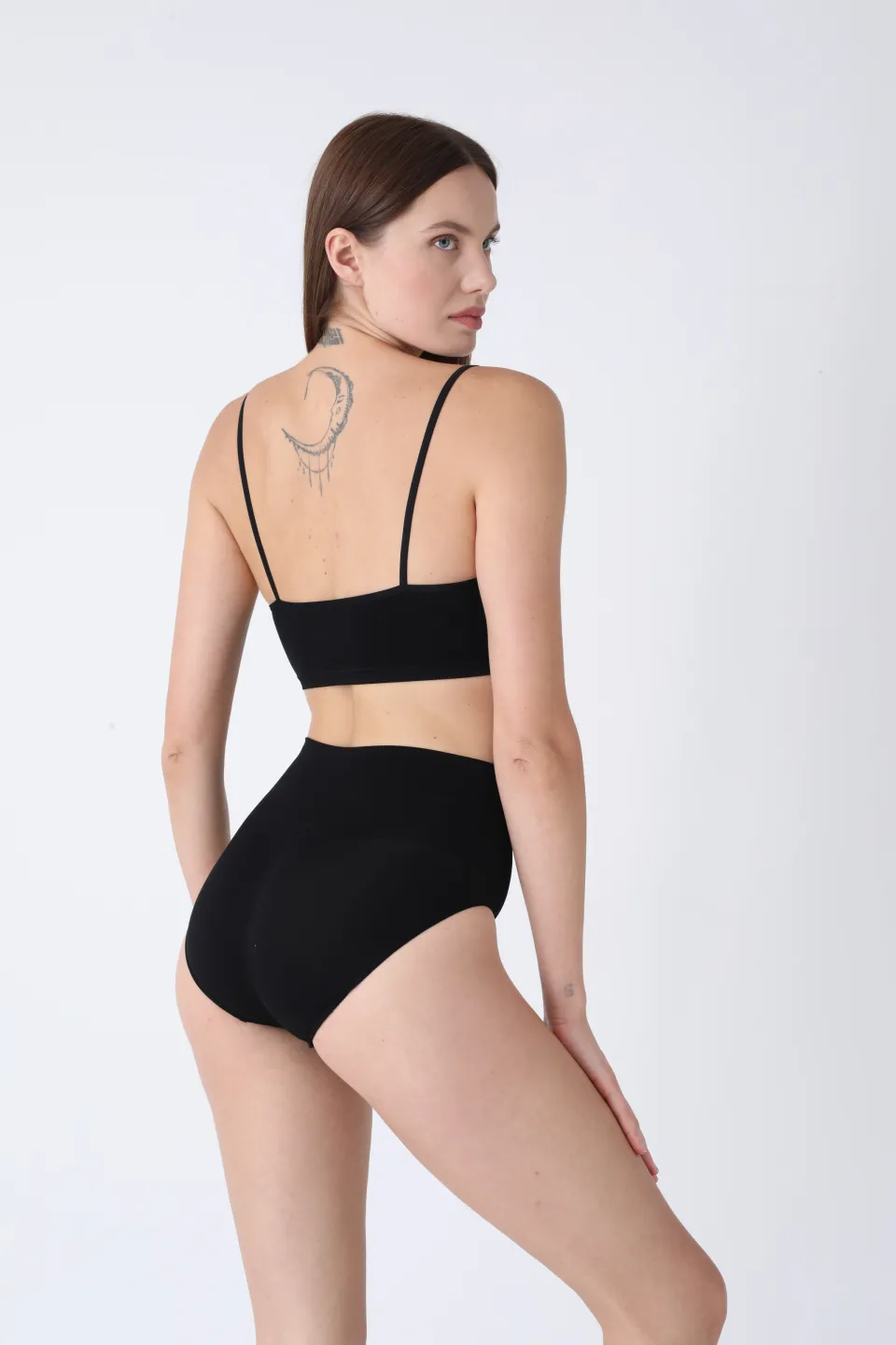 Chilot modelator damă cu talie înaltă – negru, push-up și bandă anti-alunecare - 3