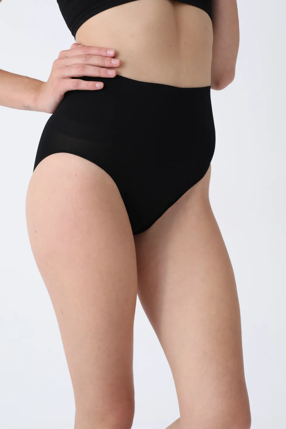 Chilot modelator damă cu talie înaltă – negru, push-up și bandă anti-alunecare - 5