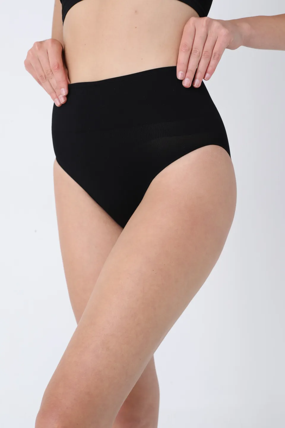 Chilot modelator damă cu talie înaltă – negru, push-up și bandă anti-alunecare - 6