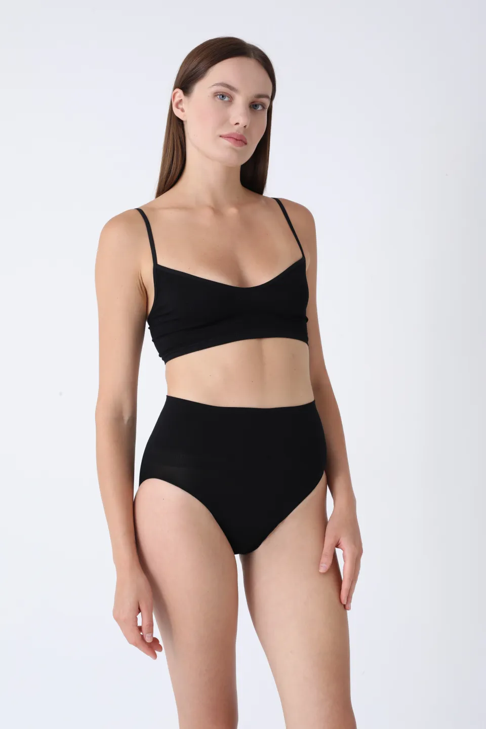 Chilot modelator damă cu talie înaltă – negru, push-up și bandă anti-alunecare - 2