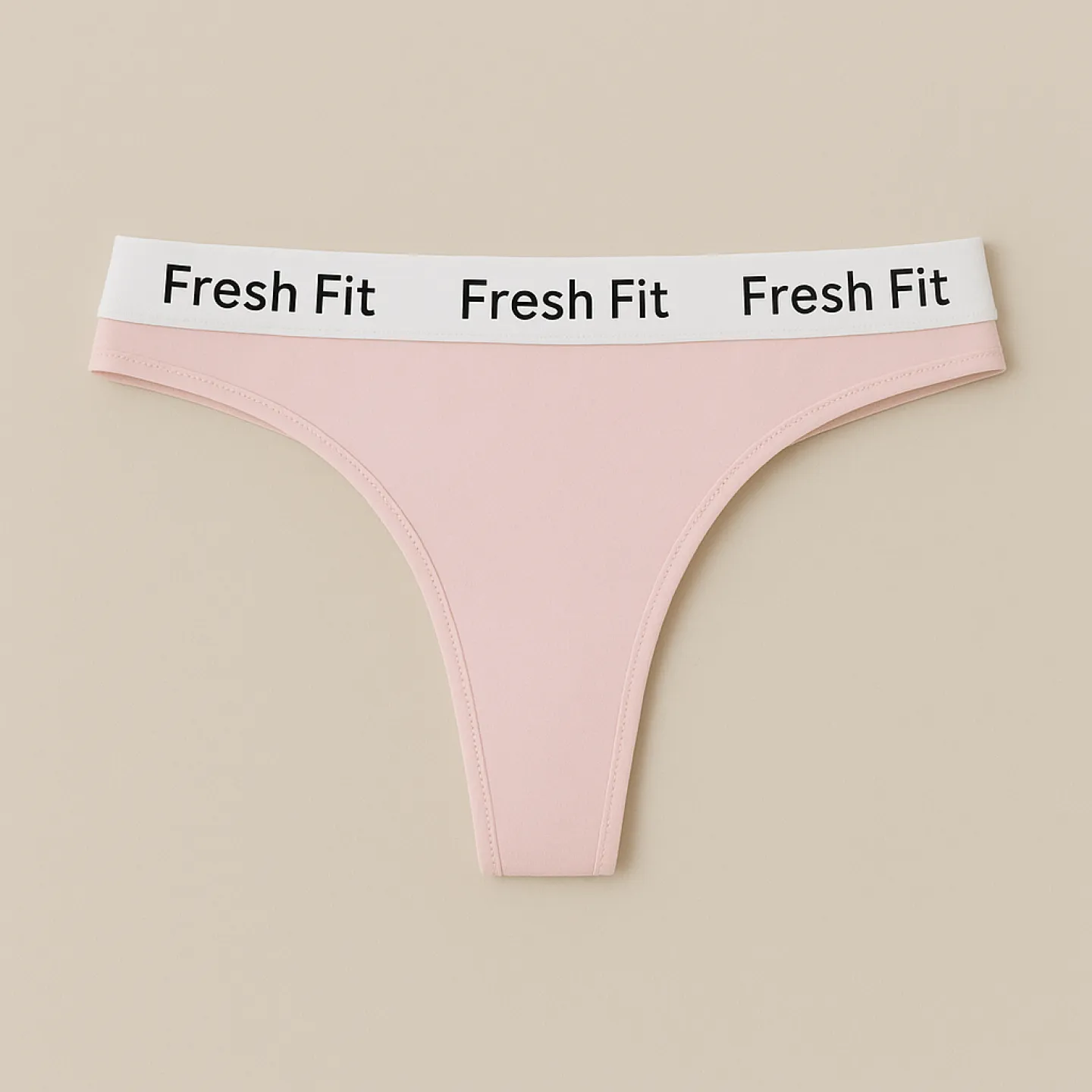 Chilot tanga Fresh Fit din bumbac și elastan-roz - 1