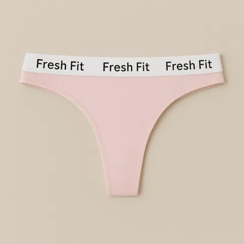 Chilot tanga Fresh Fit din bumbac și elastan-roz