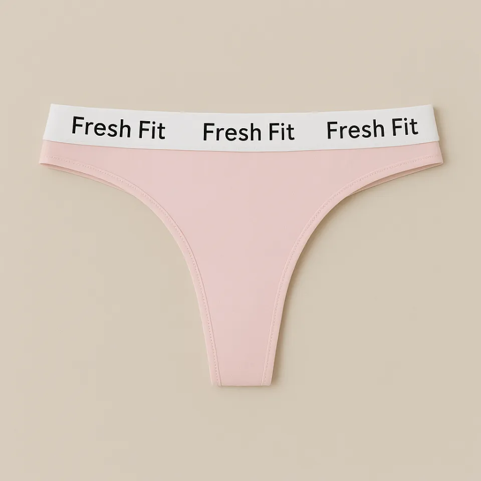 Chilot tanga Fresh Fit din bumbac și elastan-roz