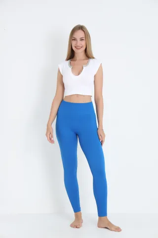 Colanți damă albastru model raiat hover