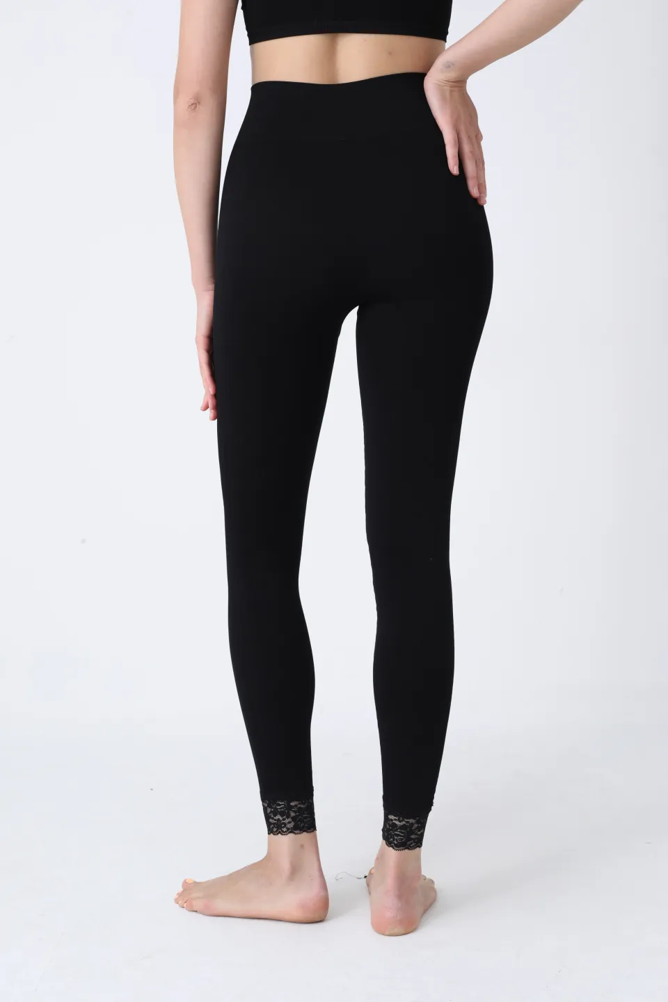 Colanți damă cu dantelă și efect compresiv - 2