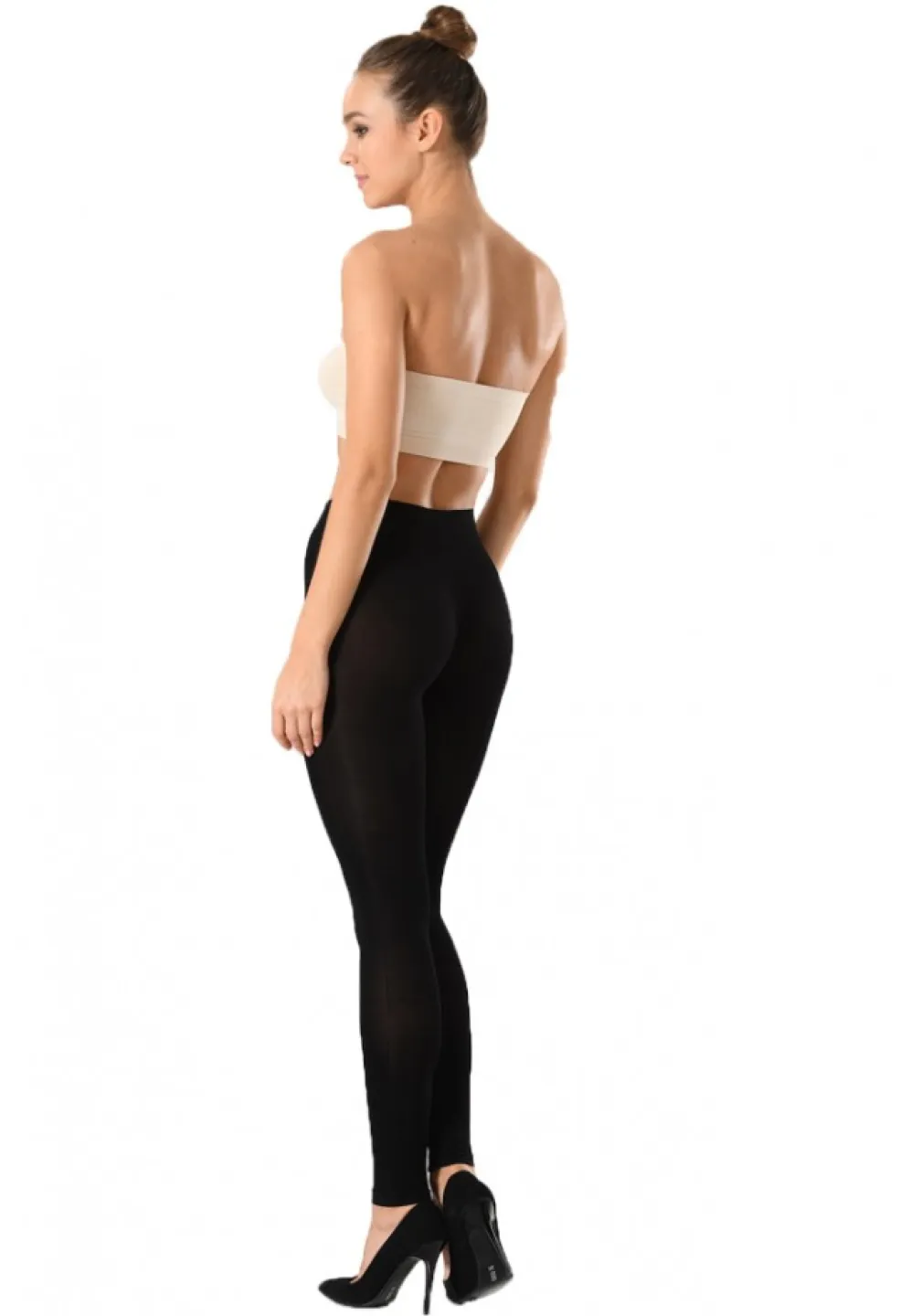 Colanti dama lungi lejeri, material moale, culoare negru - 3