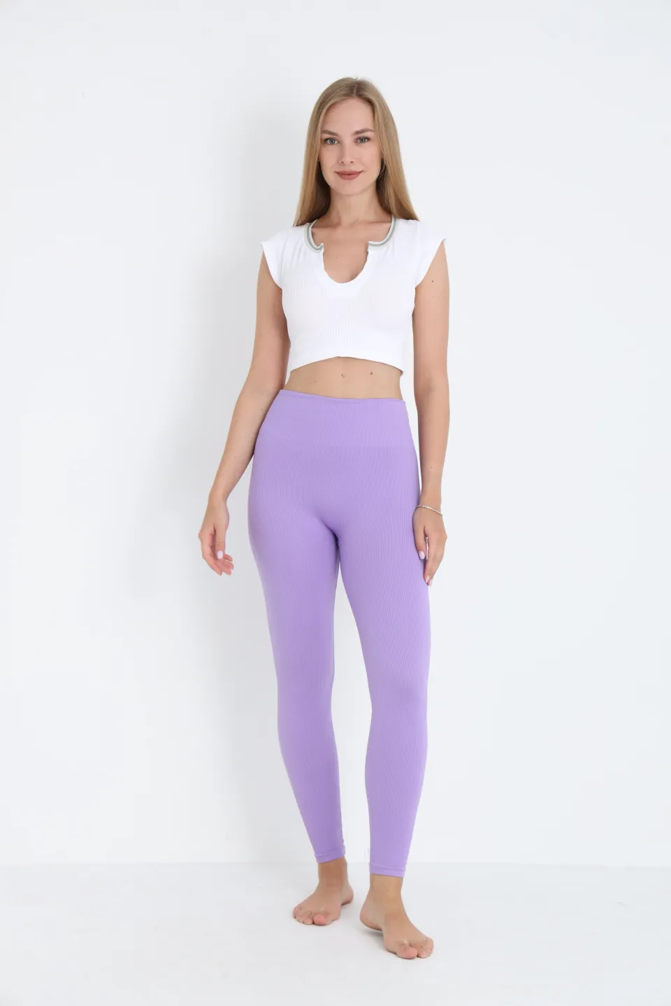 Colanți damă mov model raiat - 1