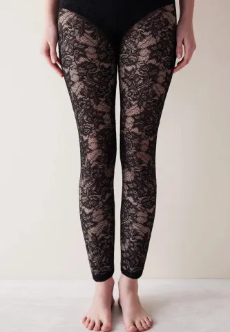 Colanți damă Penti „Lacy” din dantelă- transparent, negru