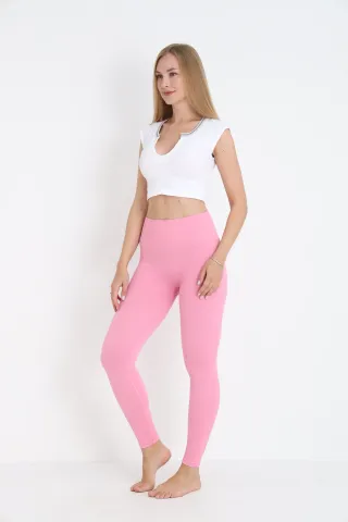 Colanți damă roz model raiat