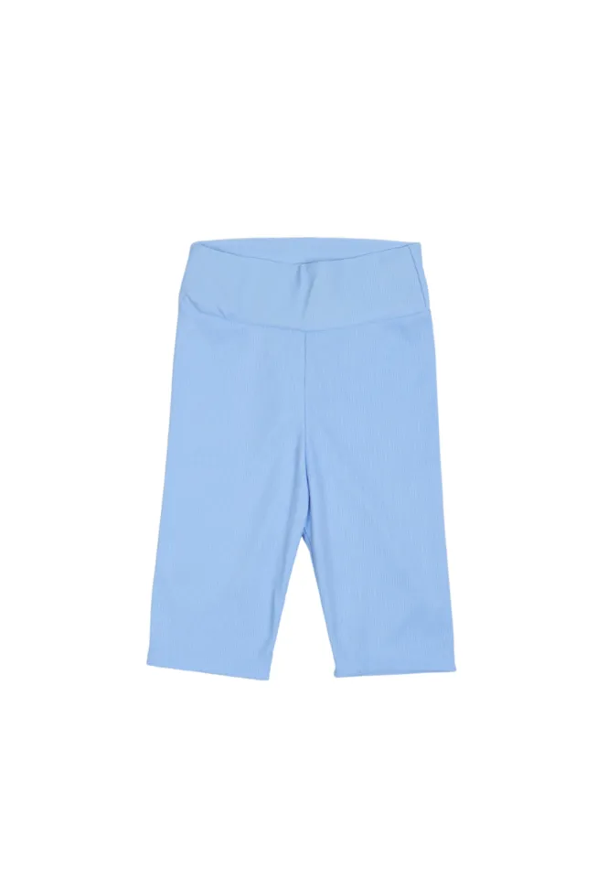 Colanți damă scurți si elastici cu talie înaltă- culoare albastru