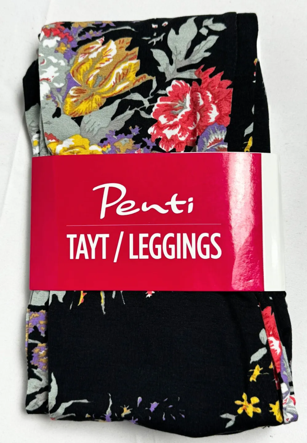 Colanți Penti, model înflorat multicolor, 97% vâscoză, 3% elastan „Flower” - 1