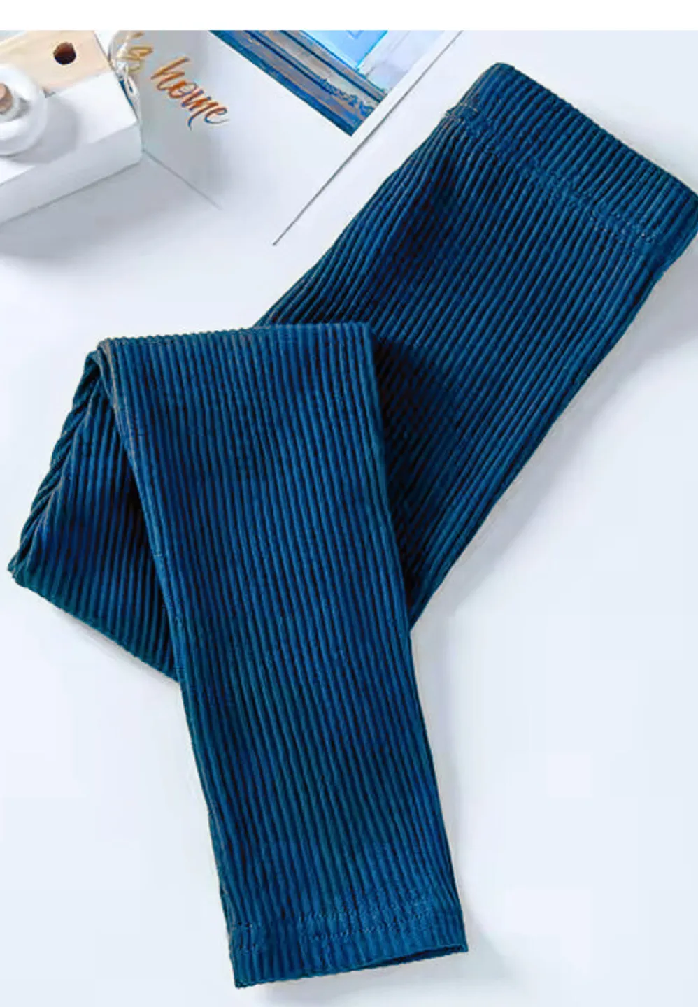 Colanți Penti ,,Stella'' bumbac, pantaloni lungi, model raiat, albastru - 1