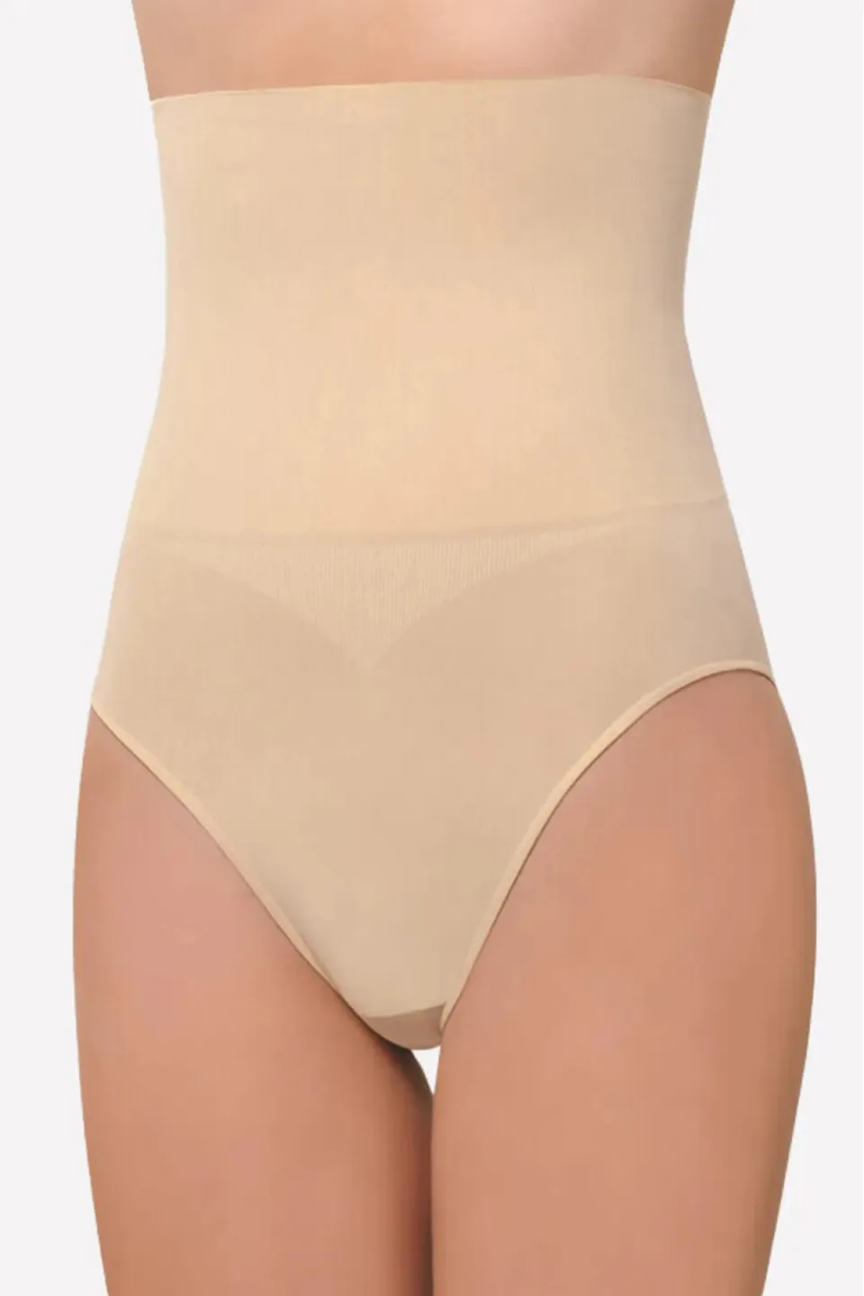 Corset damă modelator fara cusaturi si talie înaltă, culoare bej - 3