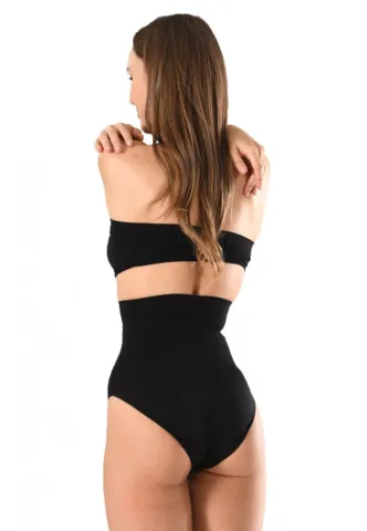 Corset damă modelator fara cusaturi si talie înaltă, culoare negru hover