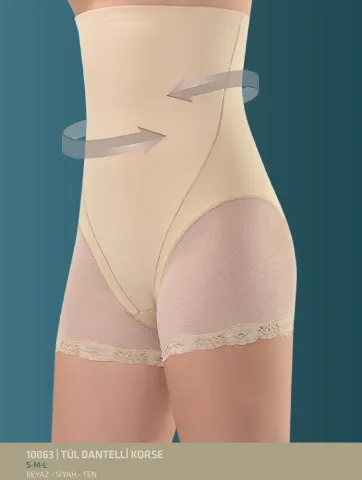 Corset damă modelator si talie înaltă, culoare bej hover