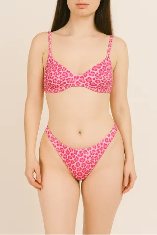 Costum de baie cu imprimeu vesel – sutien cu balene și slip tanga