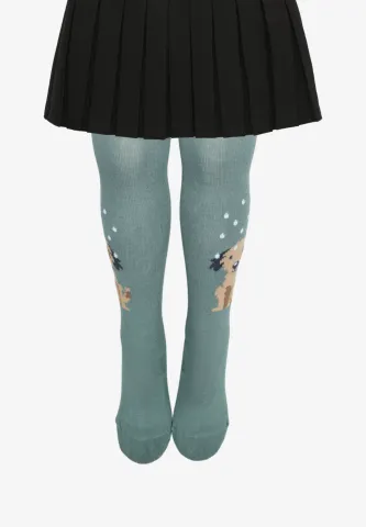 Dres copii verde cu cățeluș – model jucăuș și confortabil