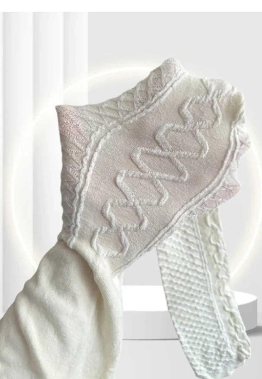 Dres damă Penti 150 DEN ,,Almira''- cu model croșetat, culoare vanilie - 2