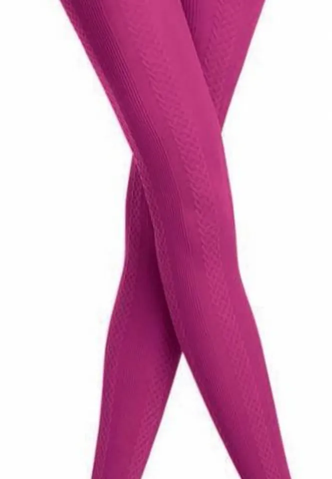 Dres damă Penti 60 DEN ,,Gilda''- cu model croșetat, culoare magenta