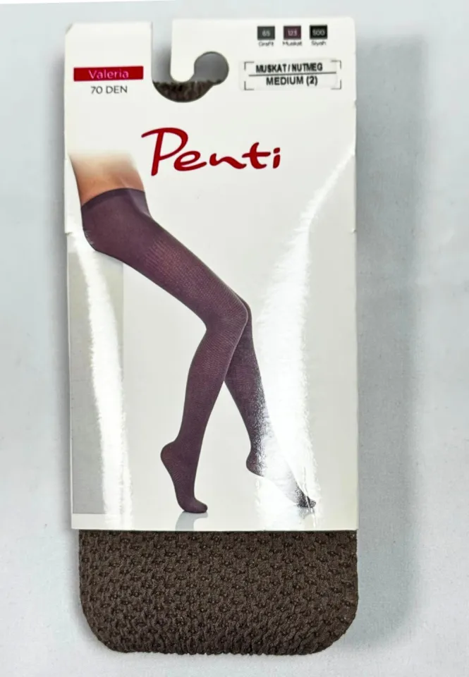 Dres damă Penti 70 DEN ,,Valeria''- cu model, culoare nucșoară