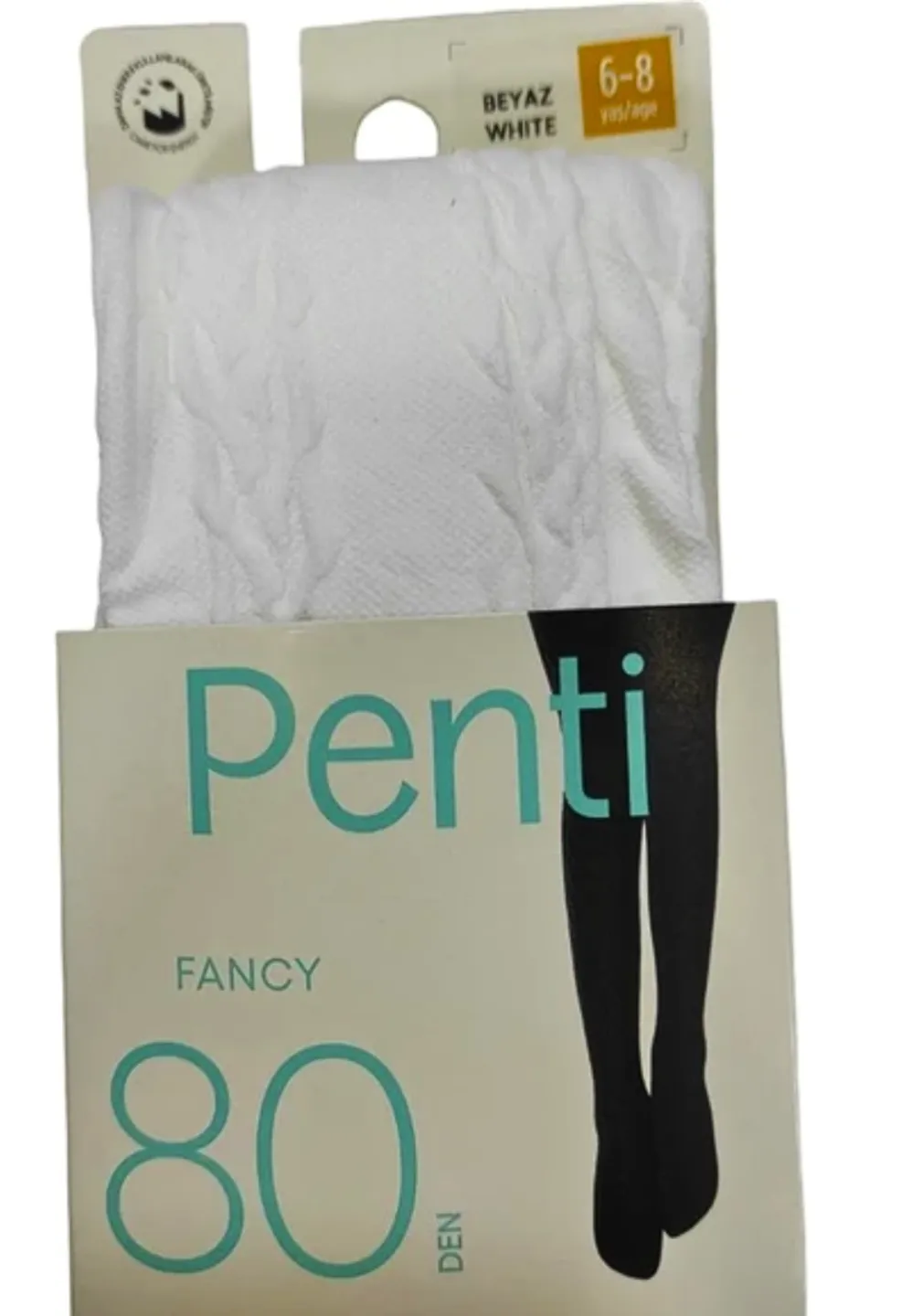 Dres fetițe  Penti 80 DEN ,,Fancy'' 80 Den- mat, opac, alb - 1