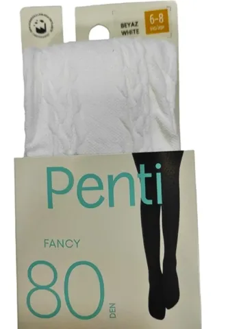 Dres fetițe  Penti 80 DEN ,,Fancy'' 80 Den- mat, opac, alb