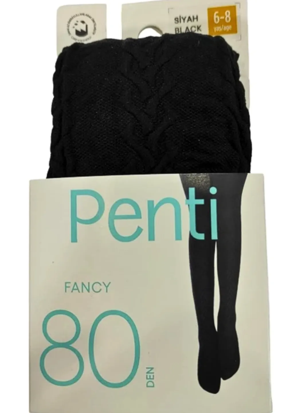 Dres fetițe  Penti 80 DEN ,,Fancy'' 80 Den- mat, opac, negru - 1