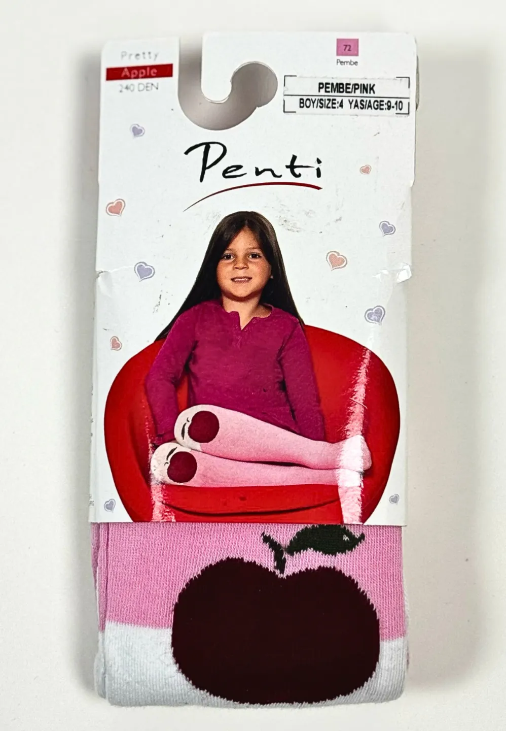 Dres fetițe Penti Pretty ,,Apple'', 240 Den- imprimeu măr, roz - 1