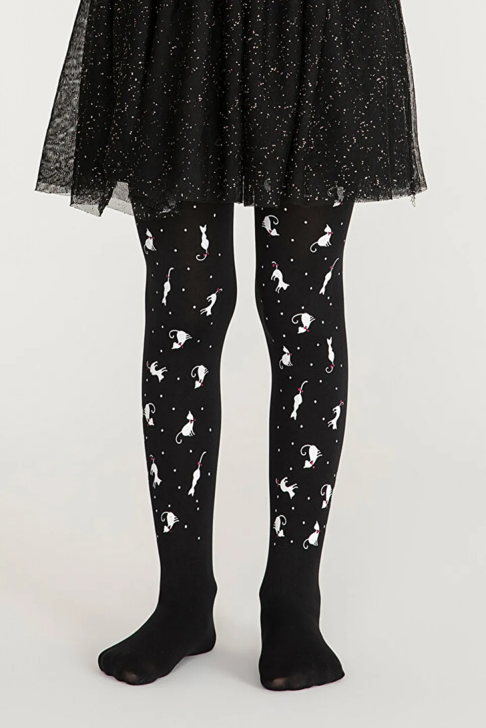 Dres fetițe Penti Young ,,Caties'' 50 DEN, imprimeu pisicuțe, negru - 1