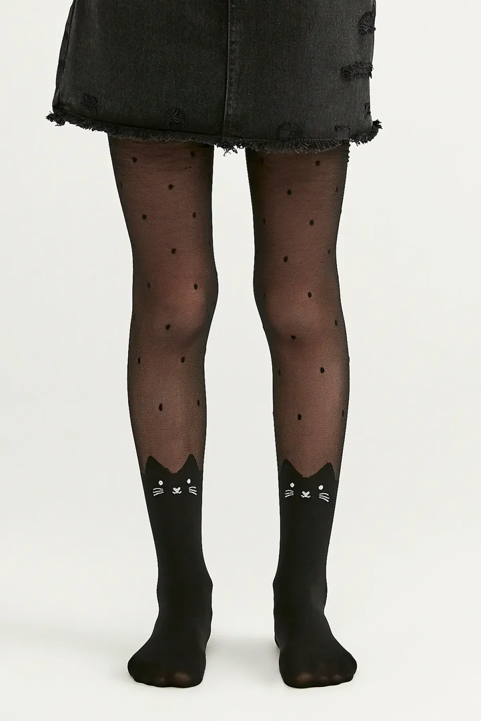 Dres fetițe Penti Young ,,Cute Cat" 30 DEN- imprimeu pisicuță, culoare negru - 1