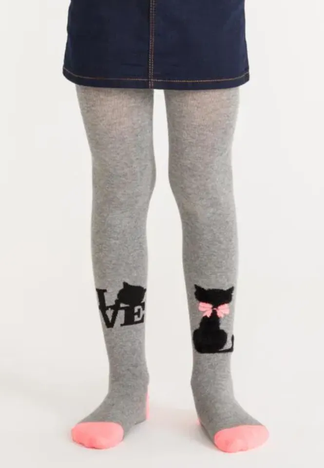 Dres fetițe Penti Young „Fluffy Cat'', bumbac- mat, opac, gri