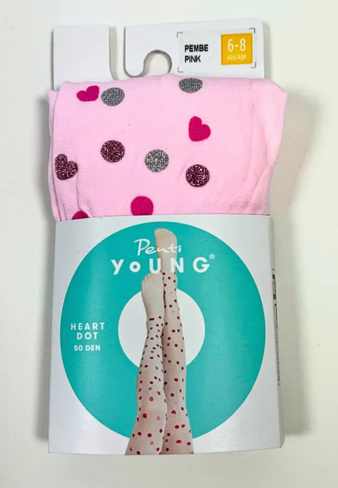 Dres fetițe Penti Young ,,Heart Dot'' 50 Den-mat, opac, roz