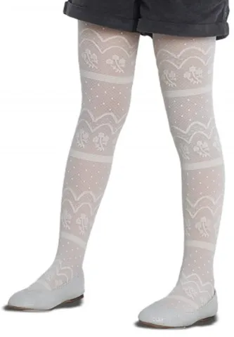 Dres fetițe Penti Young „Petunya", 30 den- transparent, alb