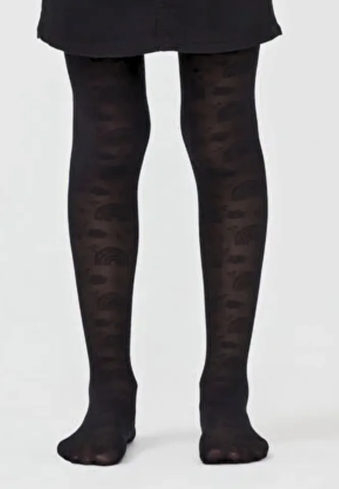 Dres fetițe Penti Young ,,Rainbow Cloud'', 40 den-  imprimeu curcubeu, negru