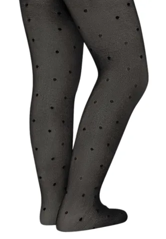 Dres fetițe Penti Young ,,Stil'', 20 den- mat, imprimeu buline, negru