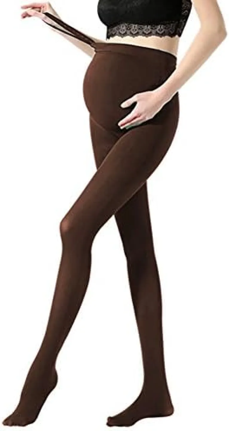 Dres Penti 90 DEN pentru gravide –  Mat, Opac, Castaniu - 1