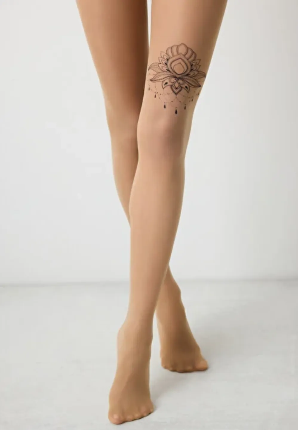 Dres Penti Hippie 20 DEN Nude – Imprimeu Mandala Tip Tatuaj - 1