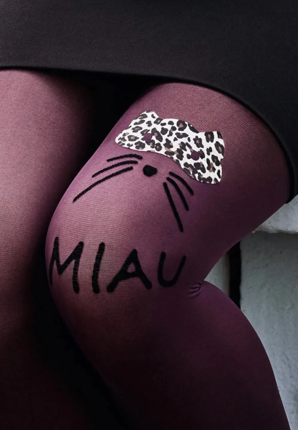 Dres Penti Lovely 40 DEN ,,Cat Mask" – Mov, Opac - 2