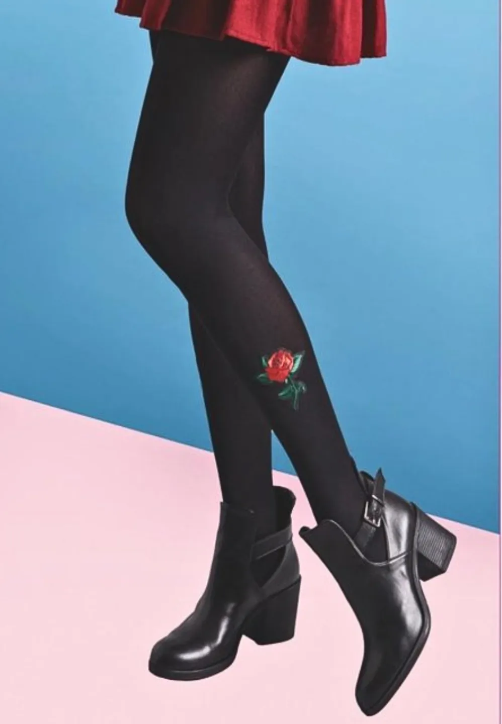 Dres Penti Lovely 80 DEN „Roses” – Negru - 1