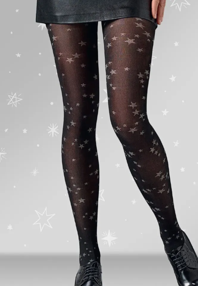 Dres Penti Lovely 50 DEN ,,Estrella" – Imprimeu stele, culoare negru