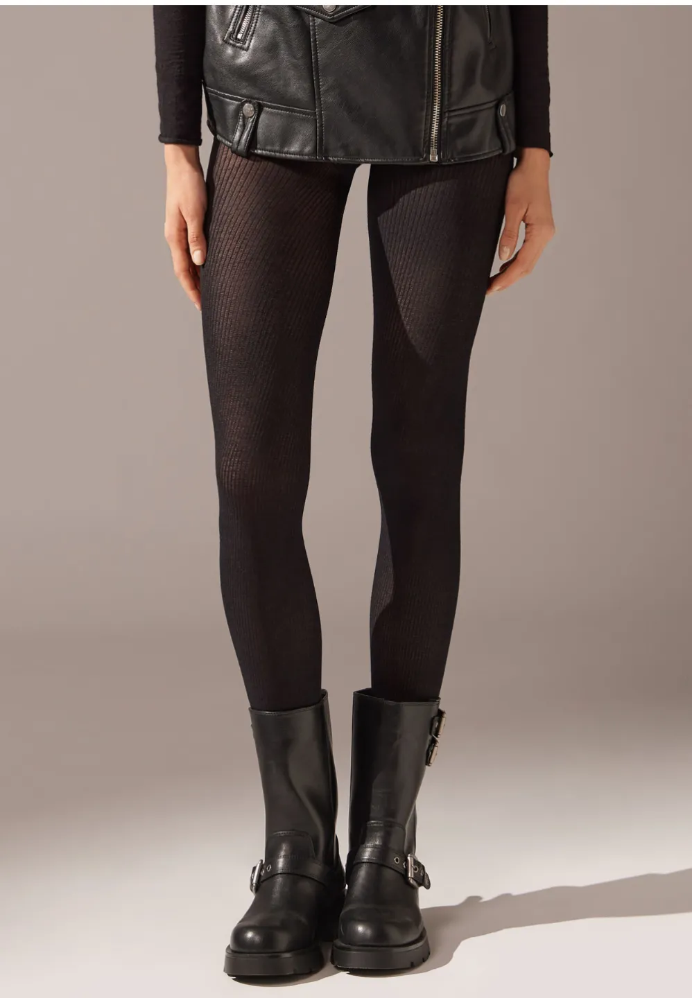 Dres Penti Lovely 50 DEN ,,Doris'' – Model Raiat, culoare negru - 1