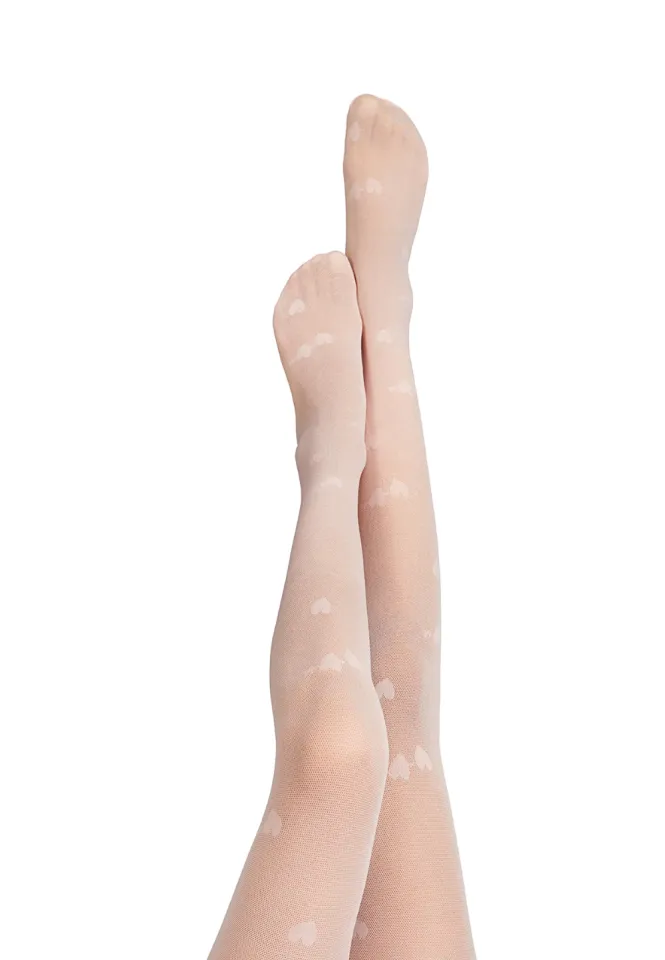 Dres Penti ,,Twin Hearts'' 40 DEN, mat, alb