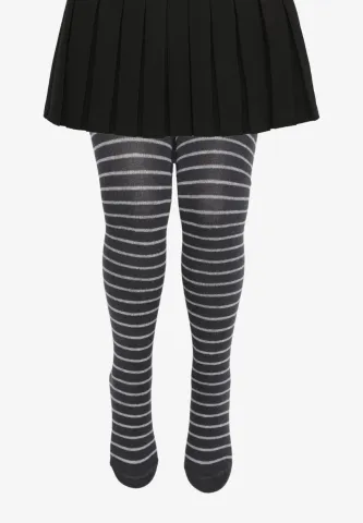 Dres pentru copii, ideal pentru sezonul toamnă-primăvară, gri cu dungi, fabricat din bumbac moale și elastic.